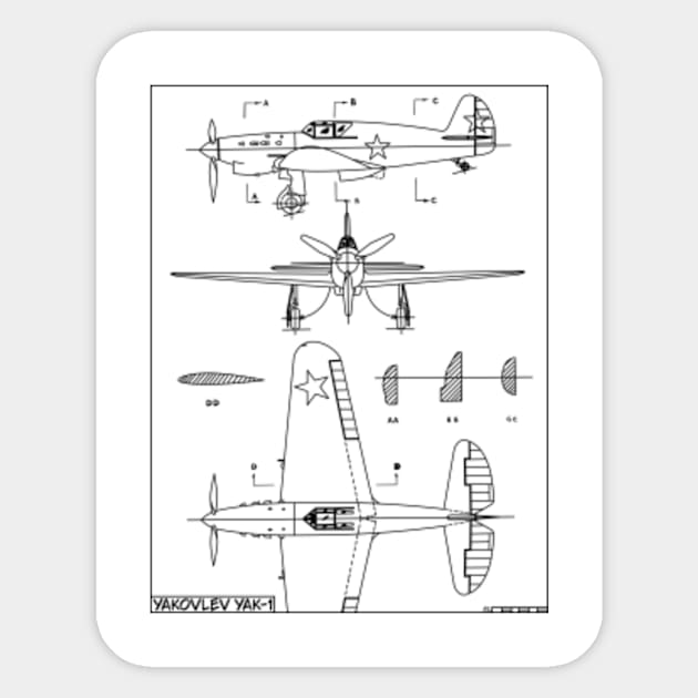 Yakovlev Yak-1 Russian WW2 Fighter Plane Blueprint Diagrams Gift ...